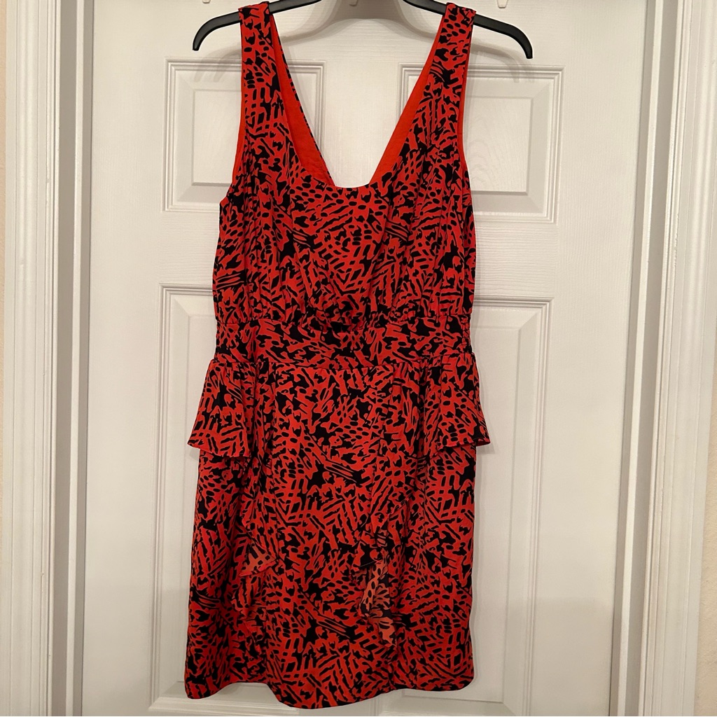 Bebe Red & Black Dress Size S